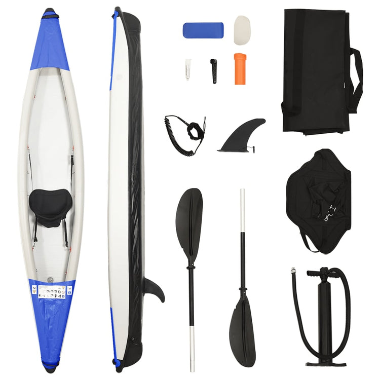 Vidaxl Kayak aufblasbar 375x72x31 cm Polyesterblau