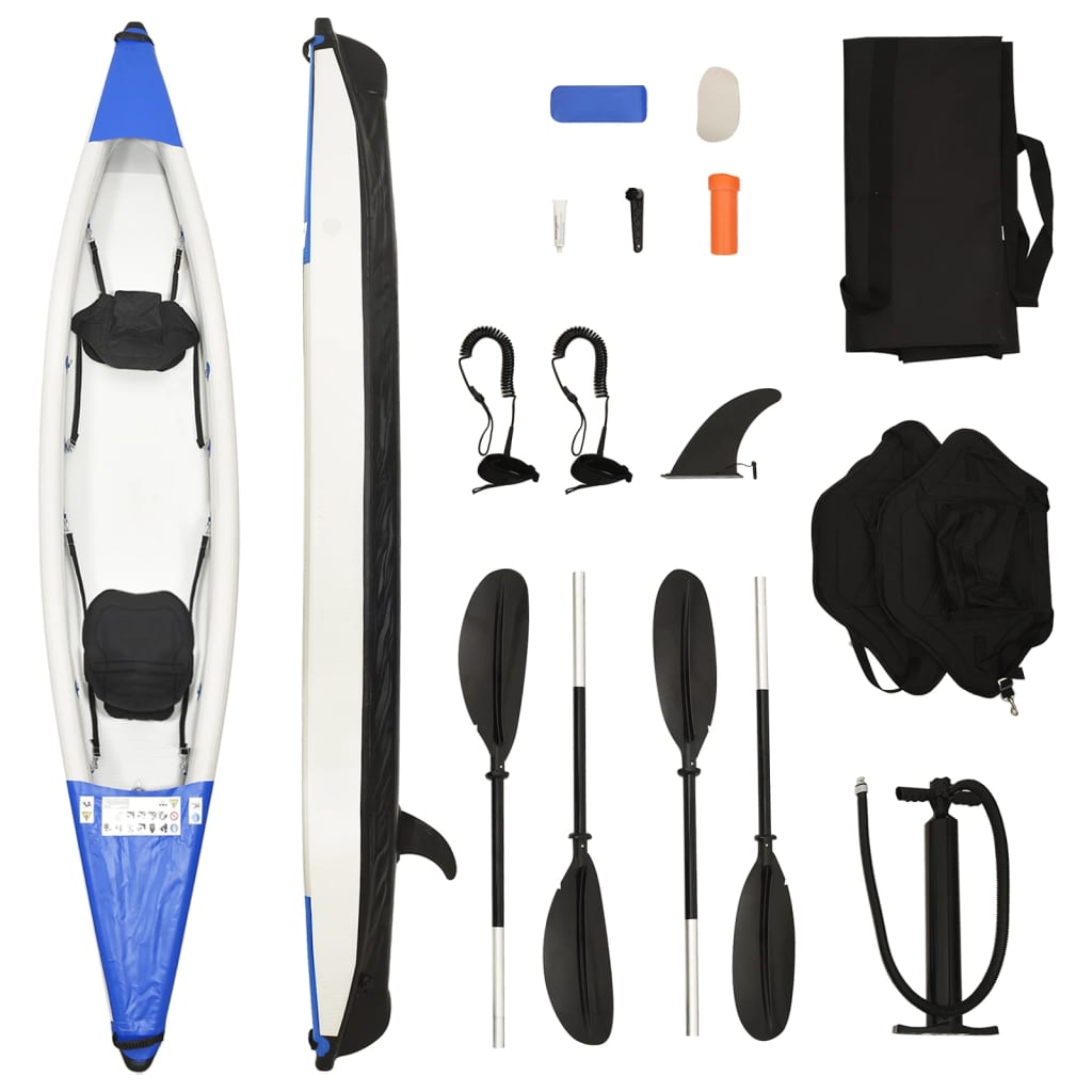 Vidaxl Kayak aufblasbar 424x81x31 cm Polyesterblau