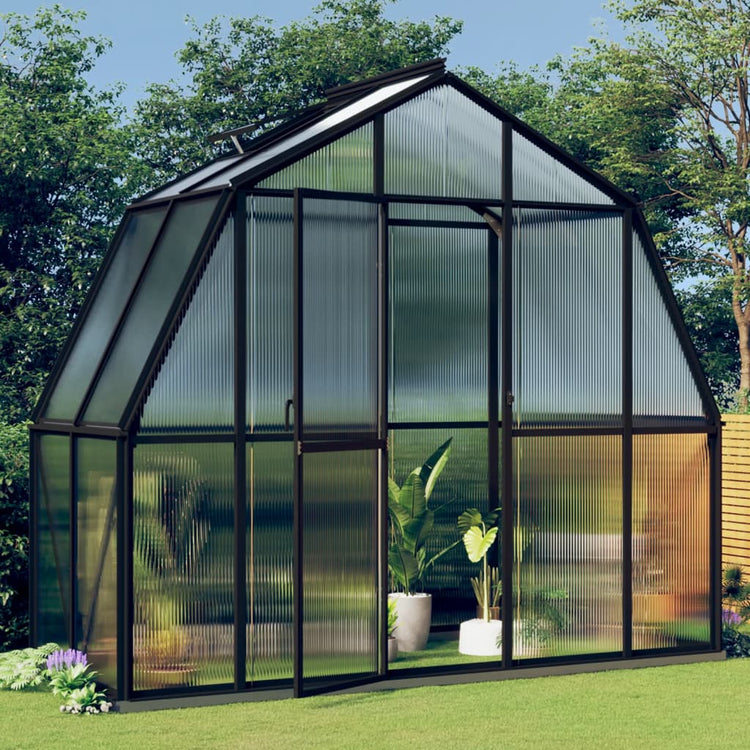VIDAXL -Gewächshaus mit Basisrahmen 3,3 m² Aluminium Anthrazit -ausgelöst