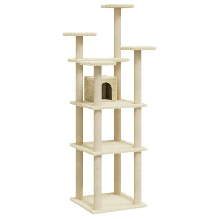 Vidaxl -Katzenmöbel mit Sisal -Kratzerpfosten 171 cm Creme -Colored