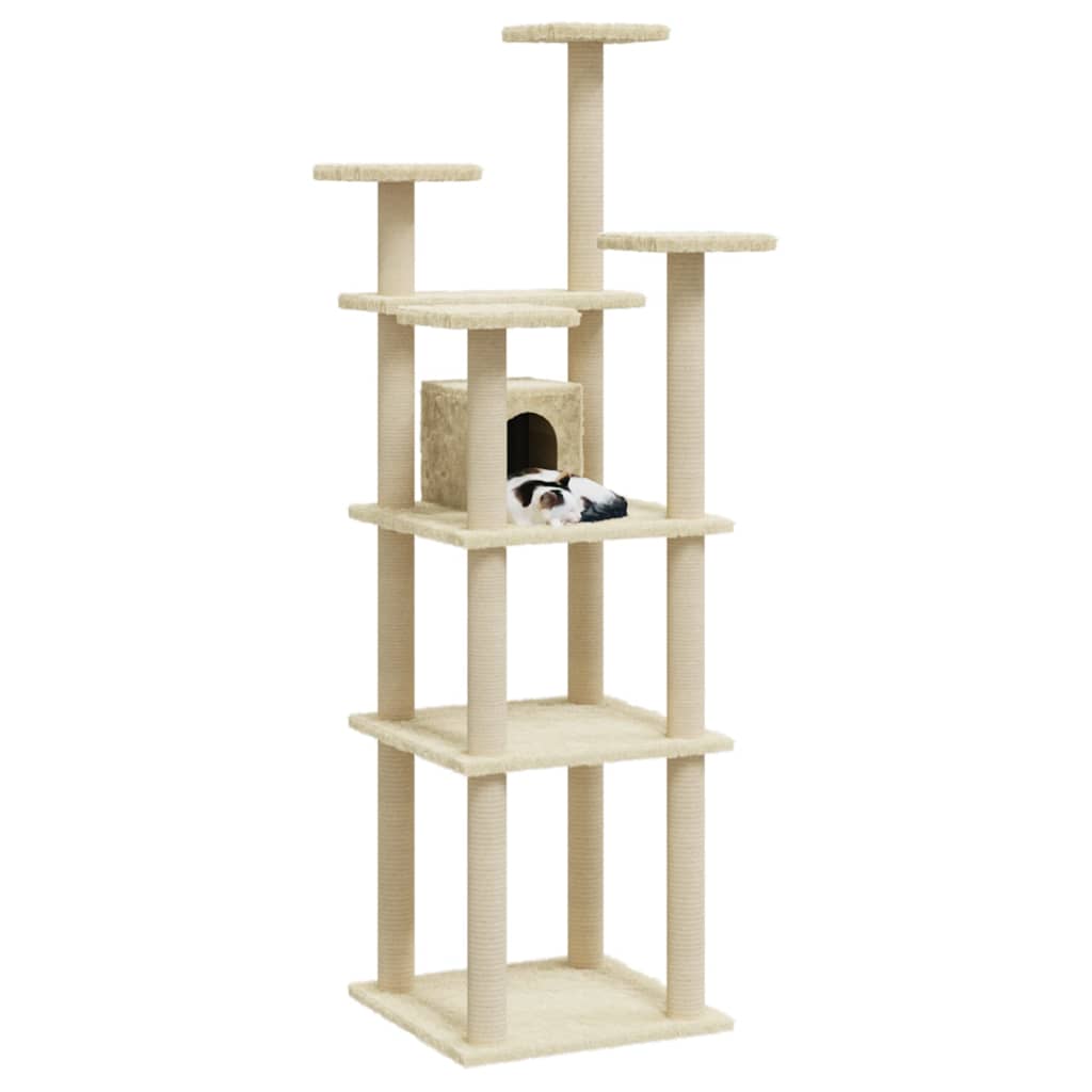Vidaxl -Katzenmöbel mit Sisal -Kratzerpfosten 171 cm Creme -Colored