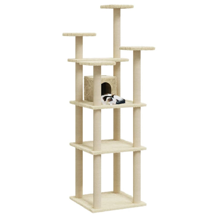 Vidaxl -Katzenmöbel mit Sisal -Kratzerpfosten 171 cm Creme -Colored