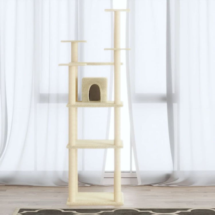 Vidaxl -Katzenmöbel mit Sisal -Kratzerpfosten 171 cm Creme -Colored