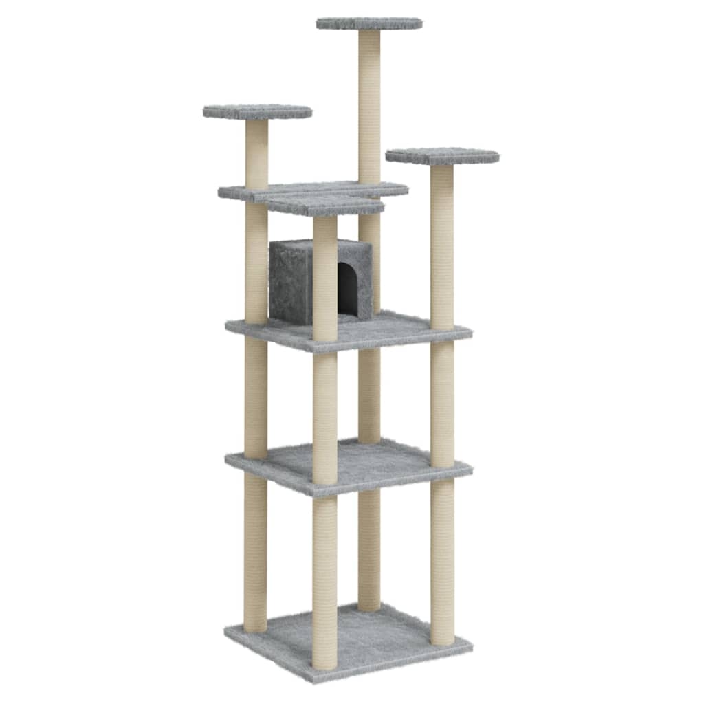 Vidaxl -Katzenmöbel mit Sisal -Kratzerposten 171 cm hellgrau