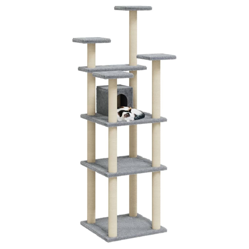Vidaxl -Katzenmöbel mit Sisal -Kratzerposten 171 cm hellgrau