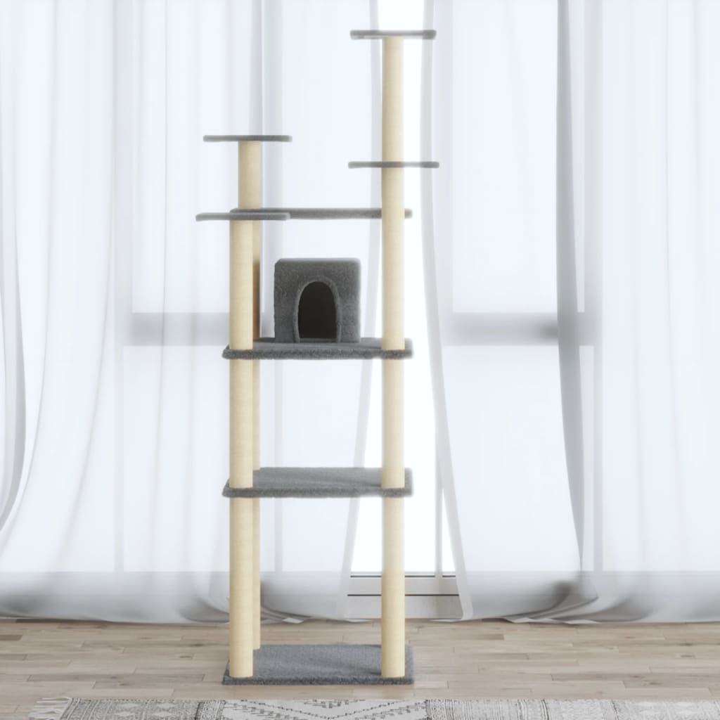Vidaxl -Katzenmöbel mit Sisal -Kratzerposten 171 cm hellgrau