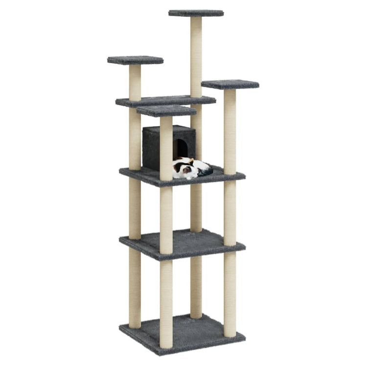 Vidaxl -Katzenmöbel mit Sisal -Kratzerposten 171 cm dunkelgrau