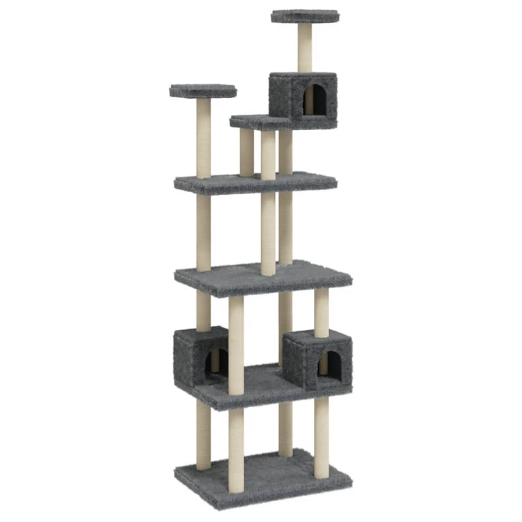 Vidaxl -Katzenmöbel mit Sisal -Kratzerpfosten 188 cm dunkelgrau