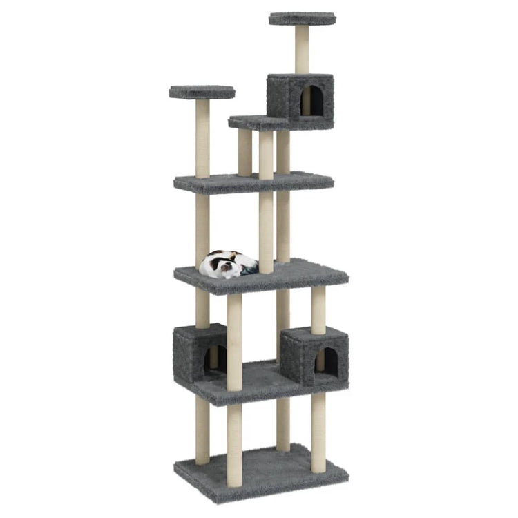 Vidaxl -Katzenmöbel mit Sisal -Kratzerpfosten 188 cm dunkelgrau