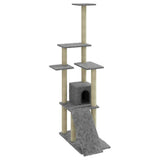 Vidaxl -Katzenmöbel mit Sisal -Kratzerpfosten 155 cm hellgrau - afbeelding 2