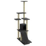 Vidaxl -Katzenmöbel mit Sisal -Kratzerpfosten 155 cm dunkelgrau - afbeelding 2