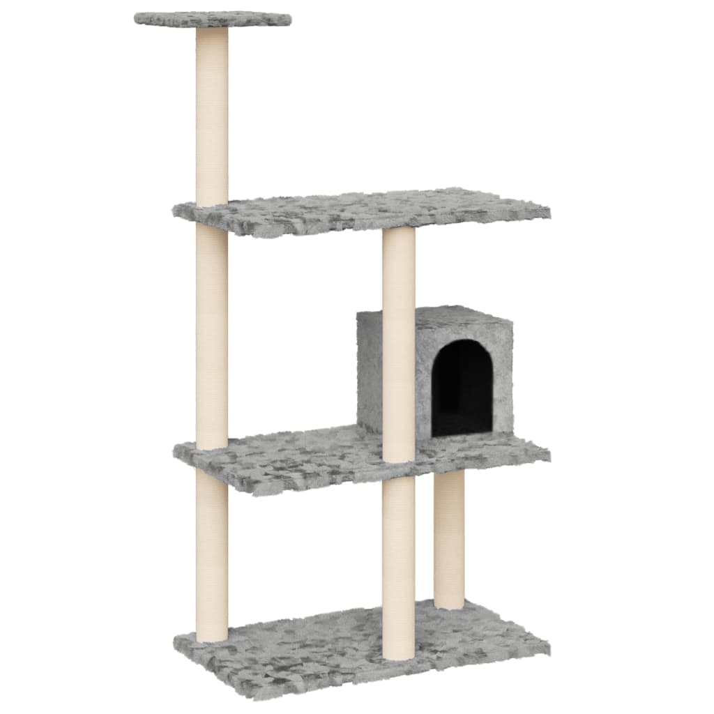 Vidaxl -Katzenmöbel mit Sisal -Kratzerpfosten 119 cm hellgrau