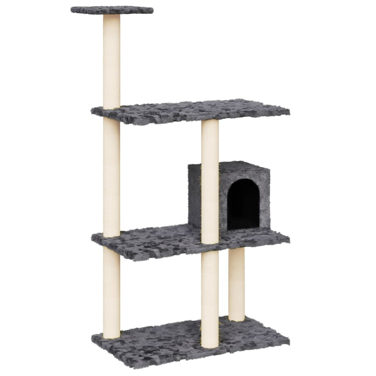 Vidaxl -Katzenmöbel mit Sisal -Kratzerpfosten 119 cm dunkelgrau