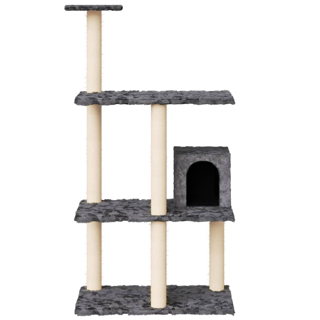 Vidaxl -Katzenmöbel mit Sisal -Kratzerpfosten 119 cm dunkelgrau