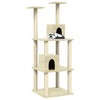 Vidaxl -Katzenmöbel mit Sisal -Kratzer -Pfosten 141 cm creme -gelenkt