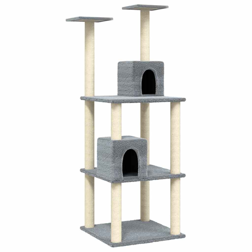 Vidaxl -Katzenmöbel mit Sisal -Kratzern 141 cm hellgrau
