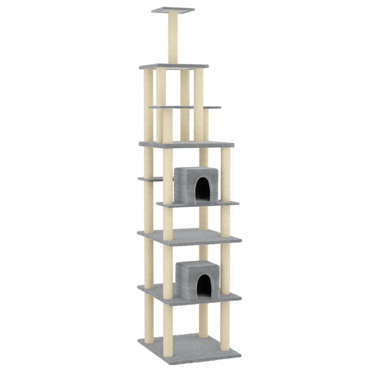Vidaxl -Katzenmöbel mit Sisal -Kratzerpfosten 216 cm hellgrau