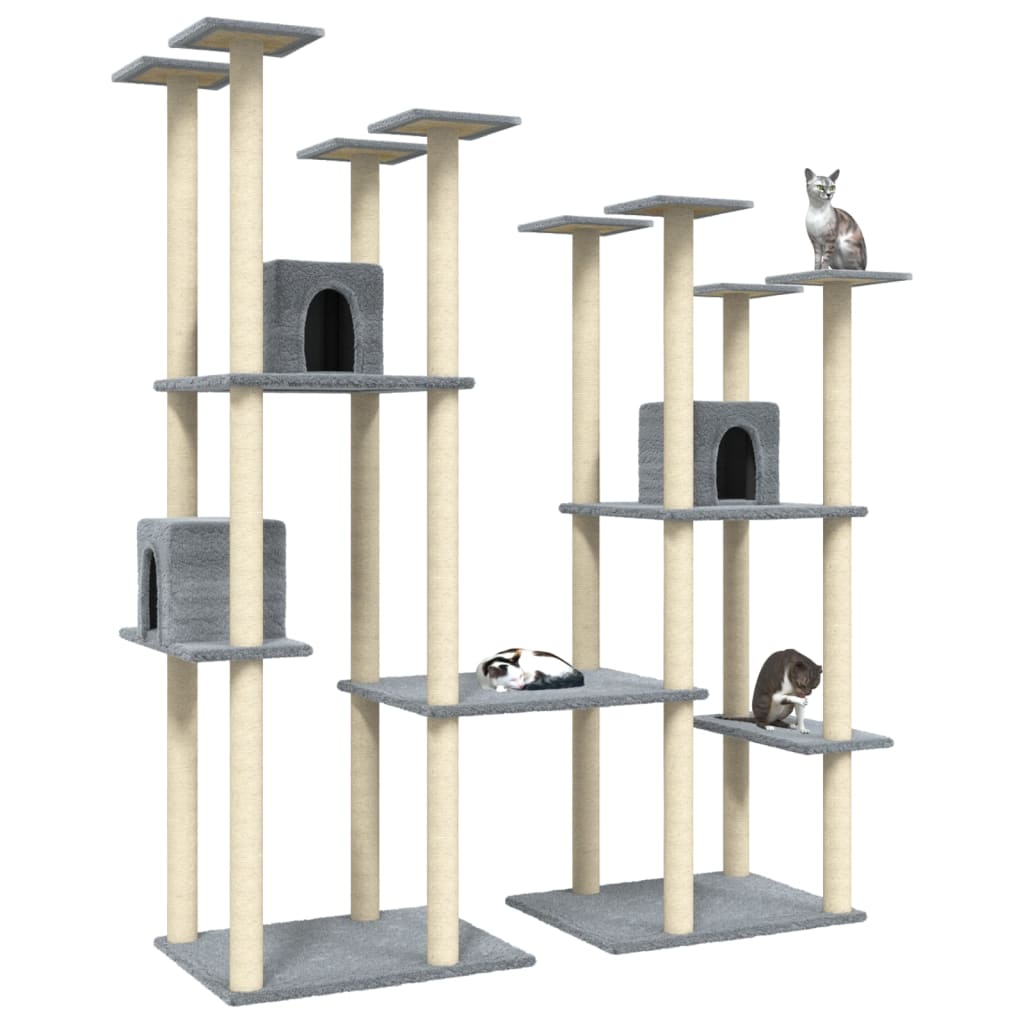 Vidaxl -Katzenmöbel mit Sisal -Kratzern 174 cm hellgrau