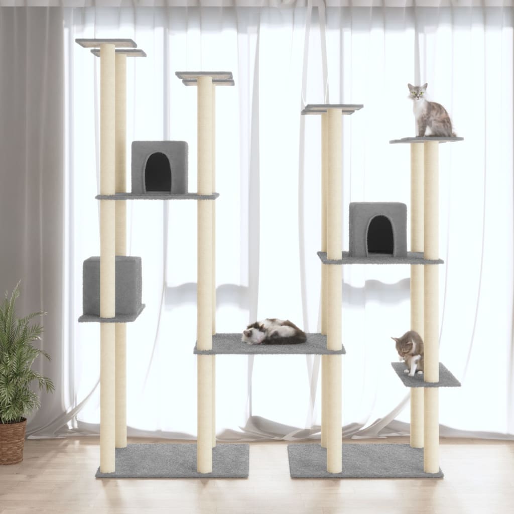 Vidaxl -Katzenmöbel mit Sisal -Kratzern 174 cm hellgrau