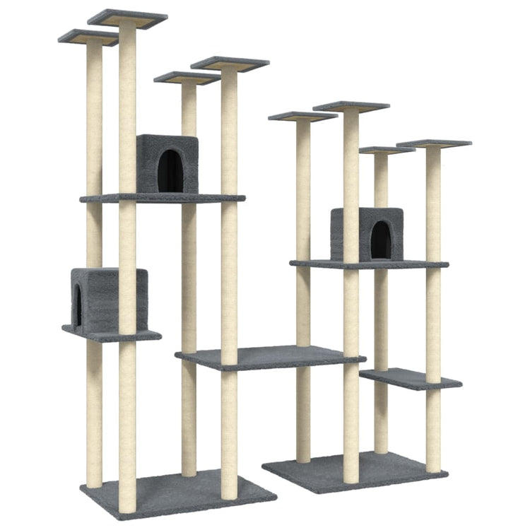 Vidaxl -Katzenmöbel mit Sisal -Kratzerpfosten 174 cm dunkelgrau