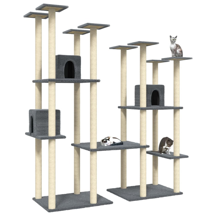 Vidaxl -Katzenmöbel mit Sisal -Kratzerpfosten 174 cm dunkelgrau