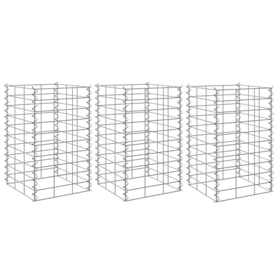 Vidaxl Gabion Pflanzer 3 ST erhöht 30 x 30 x 50 cm Eisen