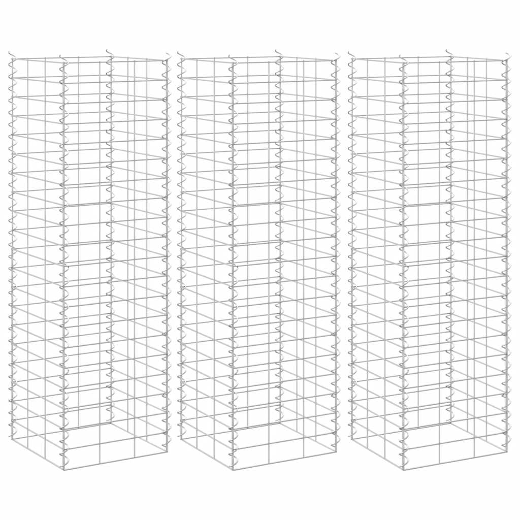 Vidaxx Gabionenpflanzgefäße 3 Stk. erhöht 30x30x100 cm Eisen