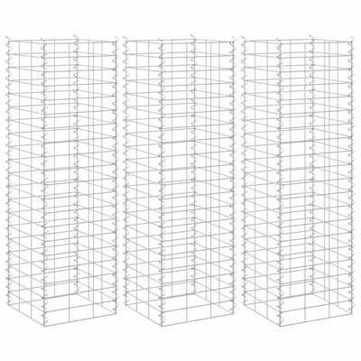 Vidaxx Gabionenpflanzgefäße 3 Stk. erhöht 30x30x100 cm Eisen