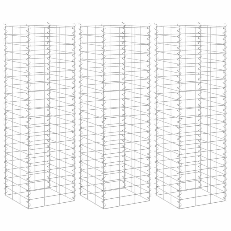 Vidaxx Gabionenpflanzgefäße 3 Stk. erhöht 30x30x100 cm Eisen