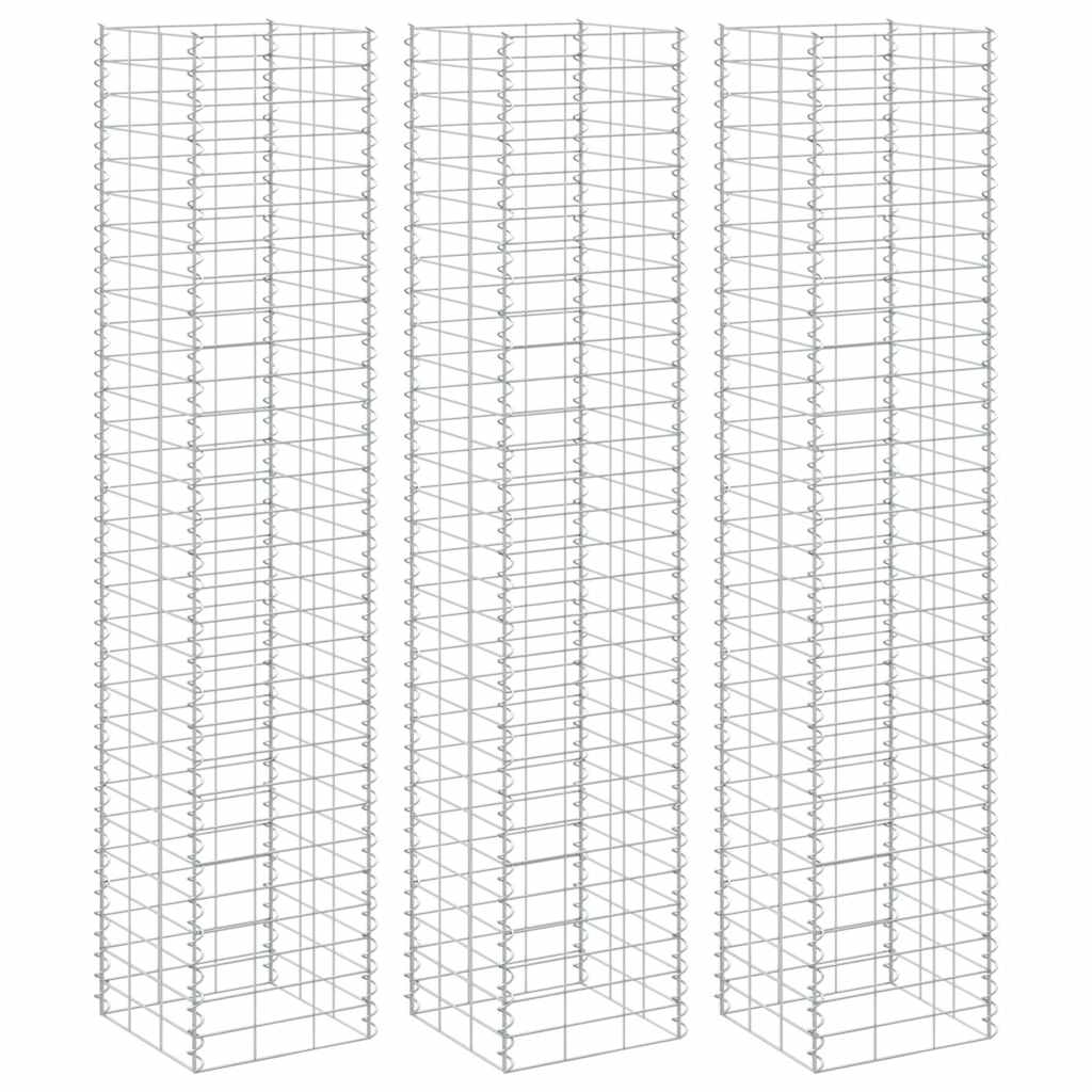 Vidaxl Schanskorf Pflanzer 3 ST erhöht 30 x 30 x 1550 cm Eisen