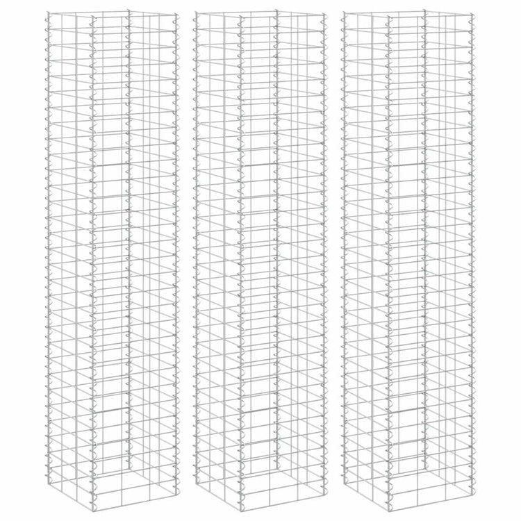 Vidaxl Schanskorf Pflanzer 3 ST erhöht 30 x 30 x 1550 cm Eisen