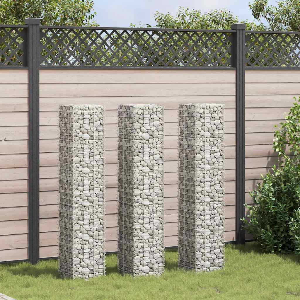 Vidaxl Schanskorf Pflanzer 3 ST erhöht 30 x 30 x 1550 cm Eisen