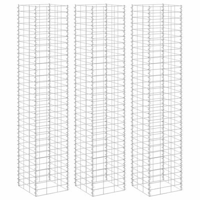 Vidaxl Schanskorf Pflanzer 3 ST erhöht 30 x 30 x 1550 cm Eisen