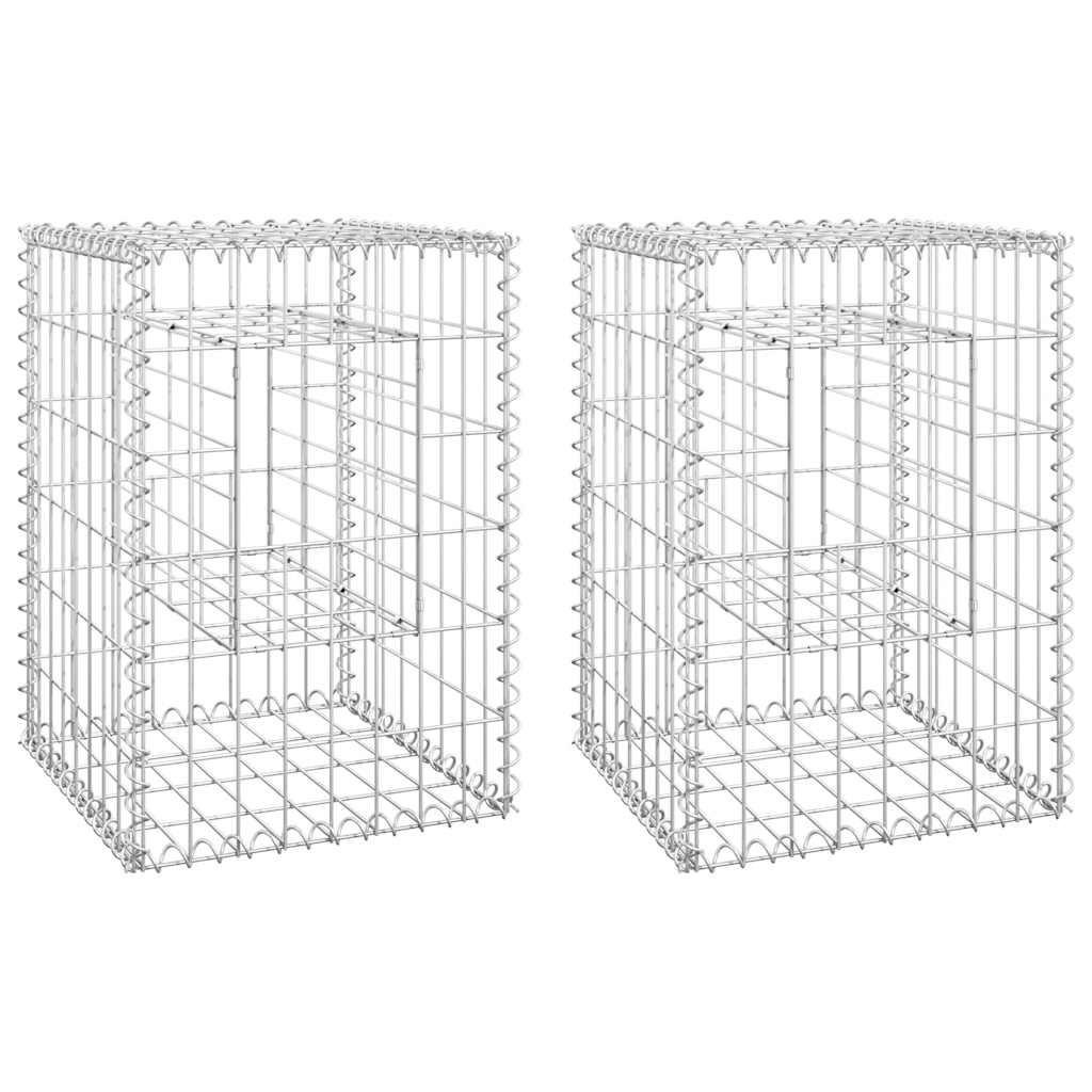 VIDAXL SCHANS -BORKPOSTS 2 PCS 40x40x60 cm Eisen