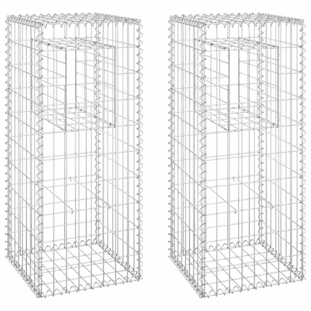 Vidaxl Schanskorf Posts 2 PCs 40x40x100 cm Eisen
