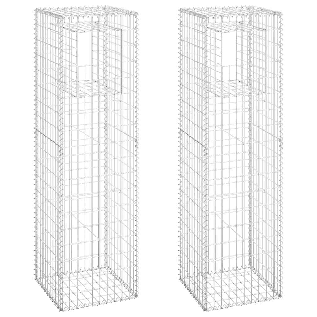 Vidaxl Schanskorf Posts 2 PCs 50x50x180 cm Eisen