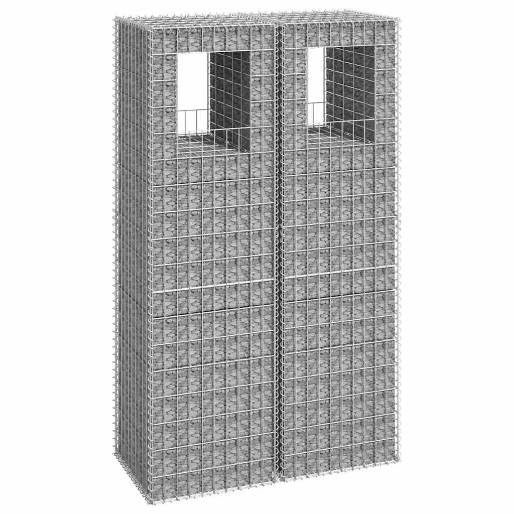 Vidaxl Schanskorf Posts 2 PCs 50x50x180 cm Eisen