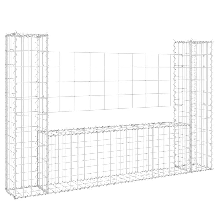 Vidaxl Schanskorf U-förmig mit 2 Pfosten 140x20x100 cm Eisen