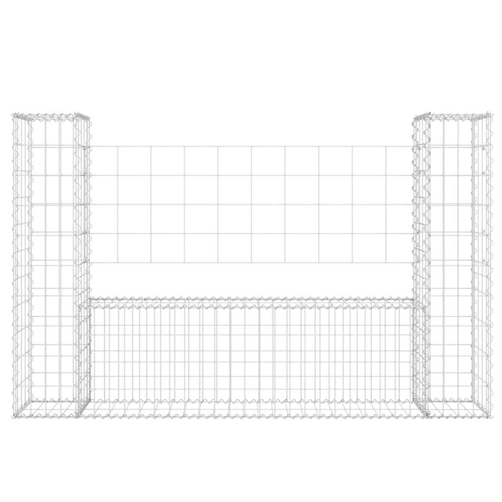 Vidaxl Schanskorf U-förmig mit 2 Pfosten 140x20x100 cm Eisen