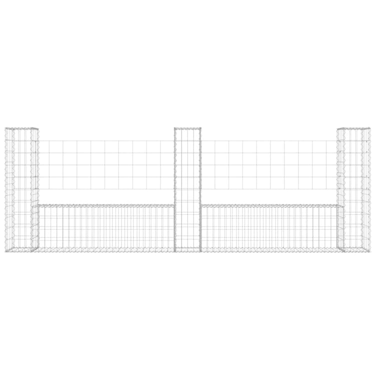 Vidaxl Schanskorf U-förmig mit 3 Pfosten 260x20x100 cm Eisen