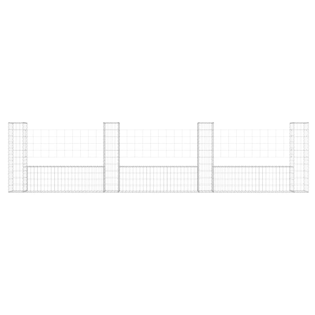 Vidaxl Schanskorf U-förmig mit 4 Pfosten 380x20x100 cm Eisen