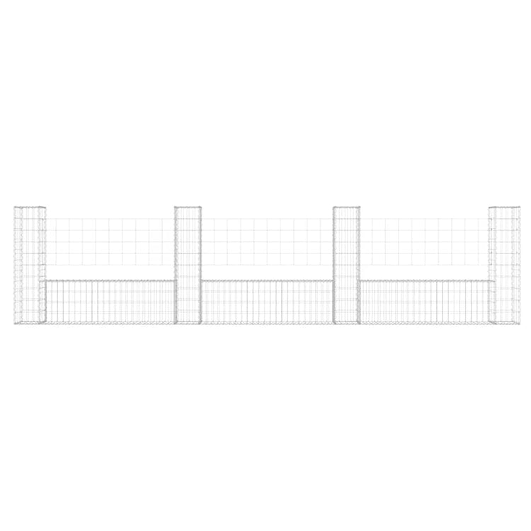 Vidaxl Schanskorf U-förmig mit 4 Pfosten 380x20x100 cm Eisen