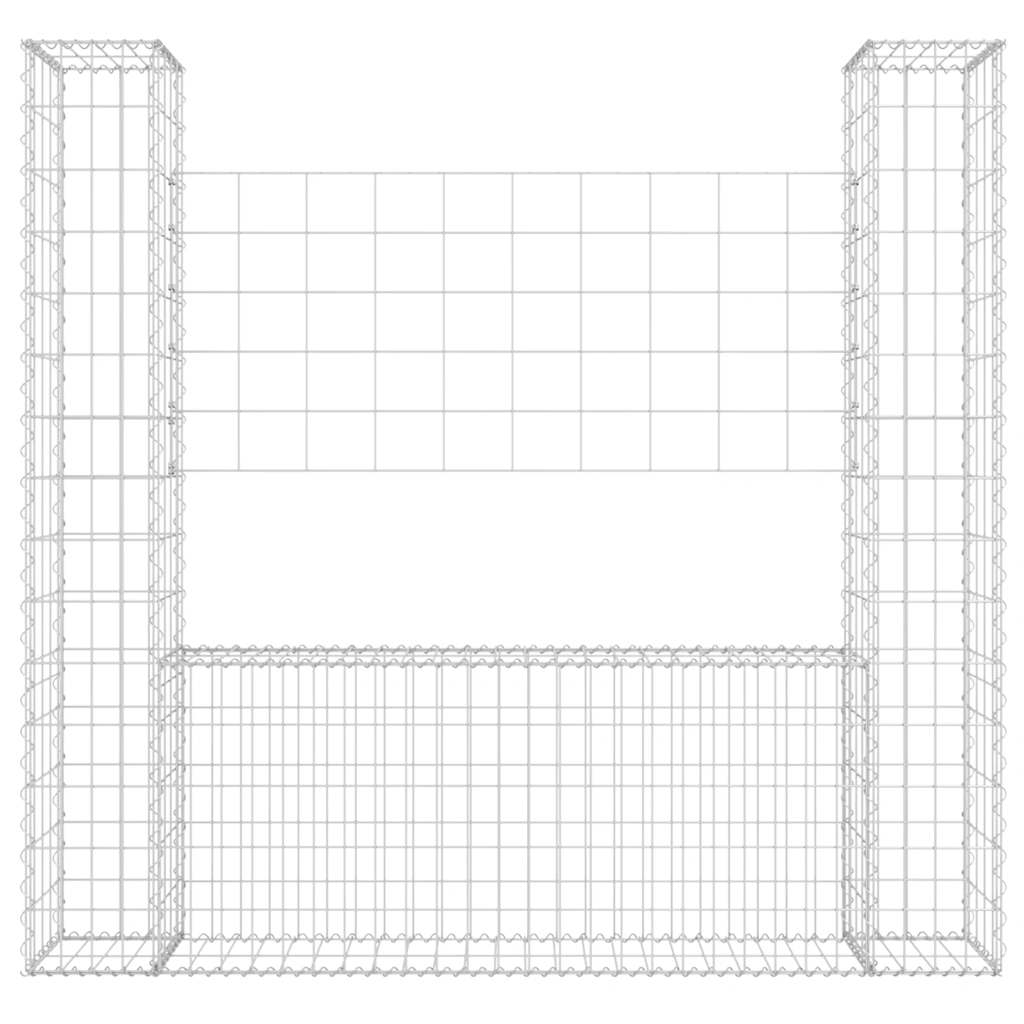 Vidaxl Schanskorf U-förmig mit 2 Pfosten 140x20x150 cm Eisen