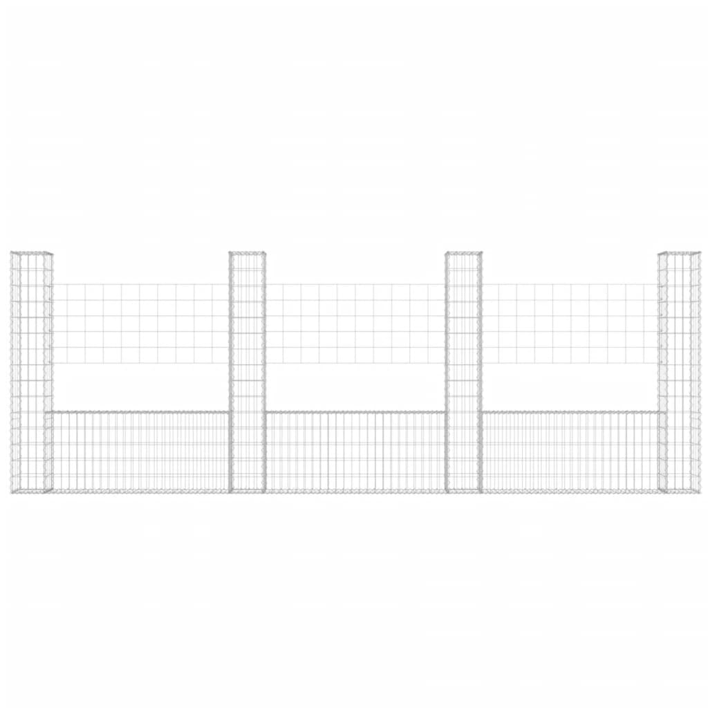 Vidaxl Schanskorf U-förmig mit 4 Pfosten 380x20x150 cm Eisen