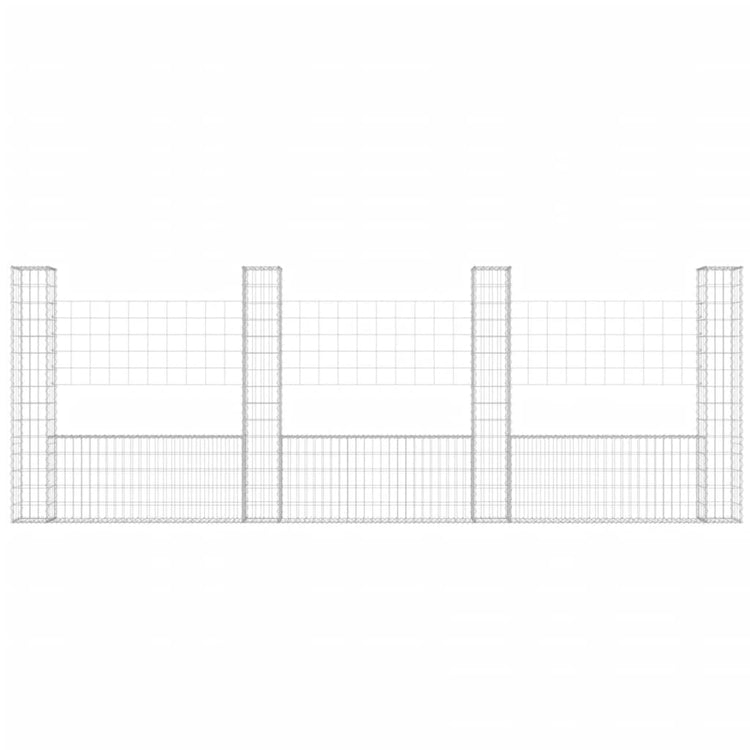 Vidaxl Schanskorf U-förmig mit 4 Pfosten 380x20x150 cm Eisen