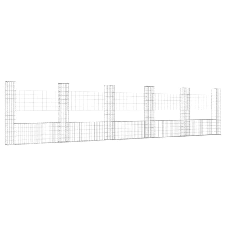 VIDAXL SCHANSKORF U-FORMED mit 6 Pfosten 620x20x150 cm Eisen