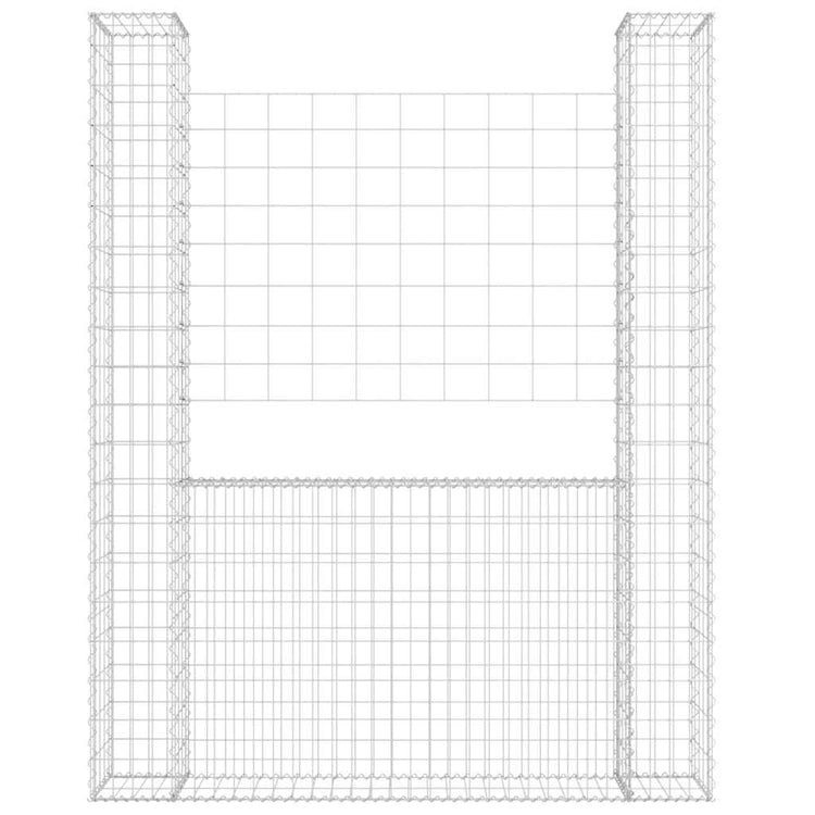 Vidaxx Gabione U-Form mit 2 Pfosten 140x20x200 cm Eisen