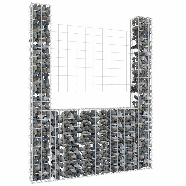 Vidaxx Gabione U-Form mit 2 Pfosten 140x20x200 cm Eisen