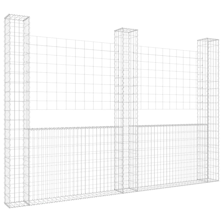 Vidaxl Schanskorf U-förmig mit 3 Pfosten 260x20x200 cm Eisen