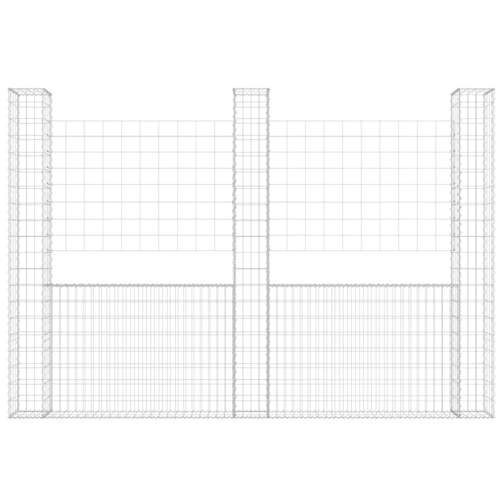 Vidaxl Schanskorf U-förmig mit 3 Pfosten 260x20x200 cm Eisen